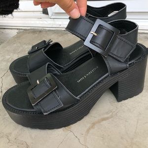 Korean Chunky platform strappy heels 🖤✨🇰🇷